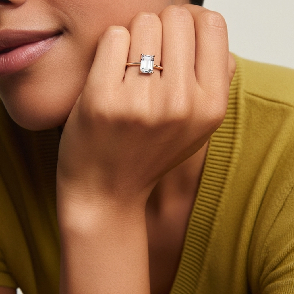 1.00ct Cubic Zirconia Engagement Ring 925 Sterling Silver