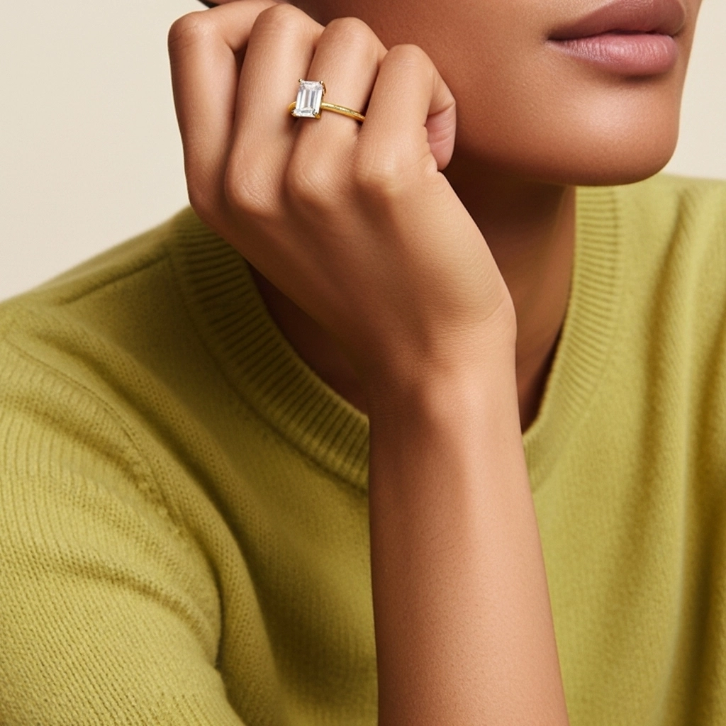 0.80ct Cubic Zirconia Engagement Ring 925 Sterling Silver