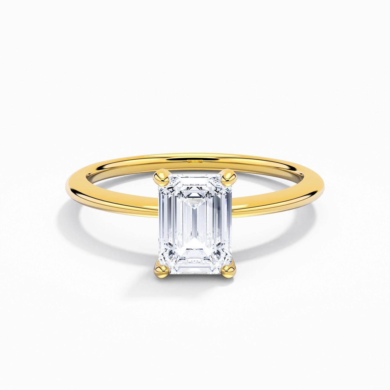 1.00ct Moissanite Engagement Ring 18K Gold