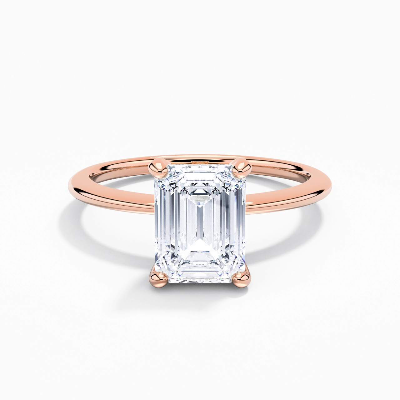 2.00ct Moissanite Engagement Ring 14K Rose Gold