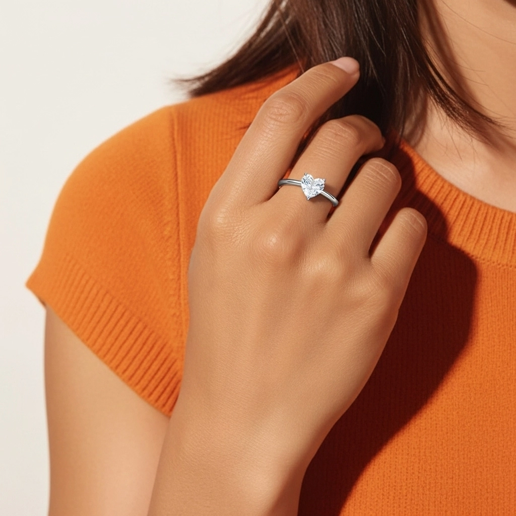 1.00ct Cubic Zirconia Engagement Ring 925 Sterling Silver