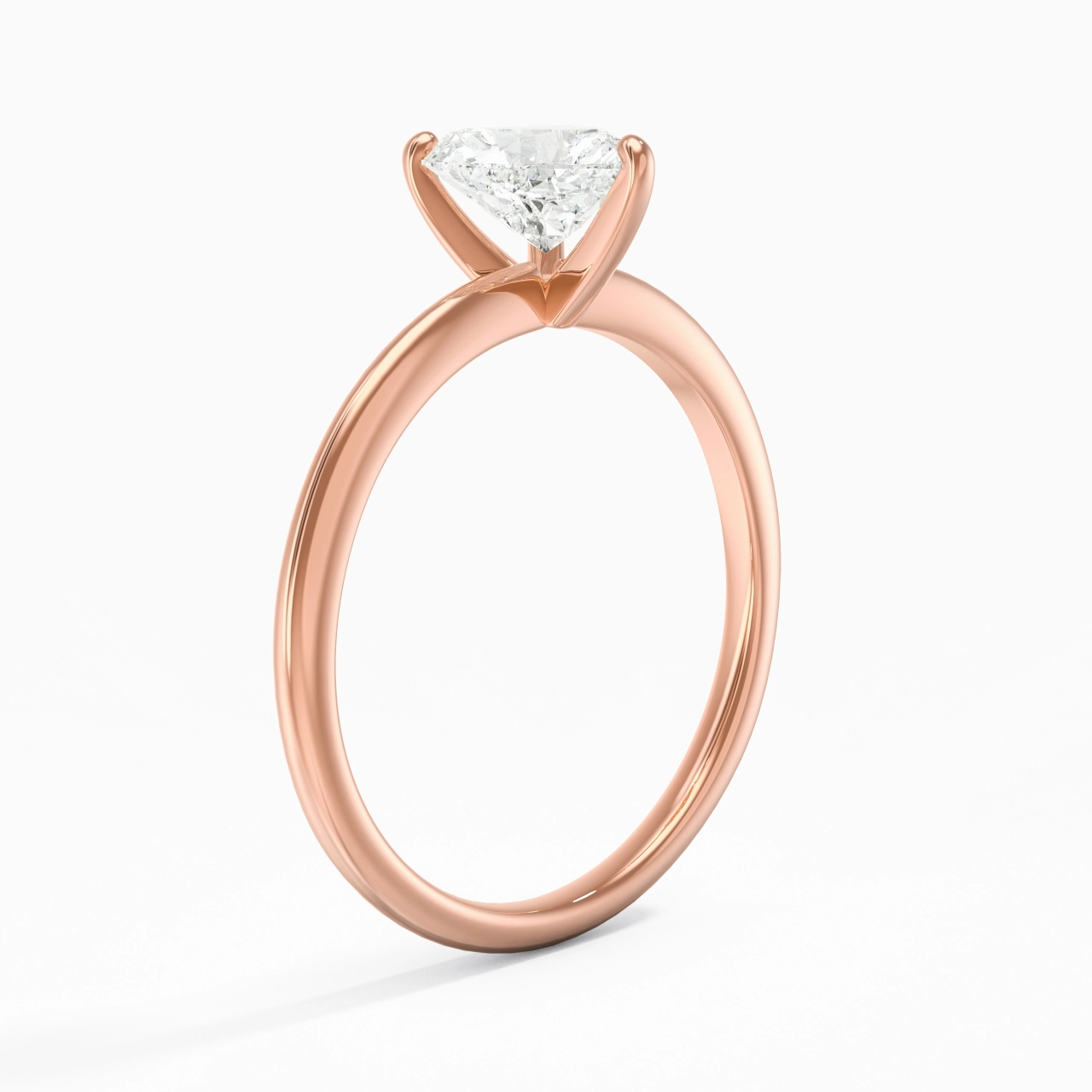 1.00ct Moissanite Engagement Ring 14K Rose Gold