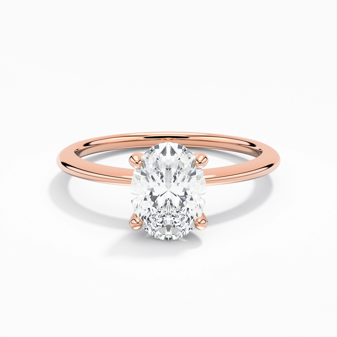 1.50ct Moissanite Engagement Ring 18K Rose Gold