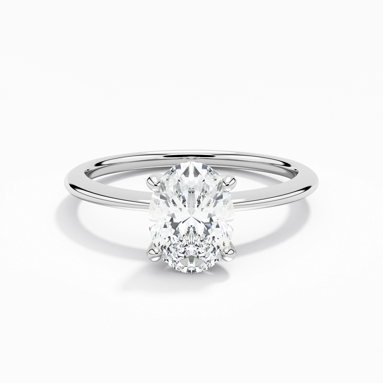 1.50ct Moissanite Engagement Ring 14K White Gold