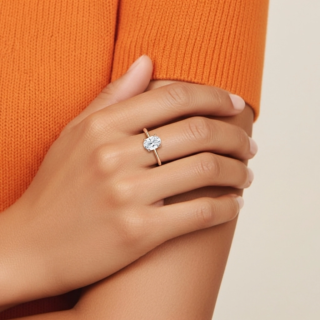 1.00ct Circonio cúbico Anillo de Compromiso Plata esterlina 925