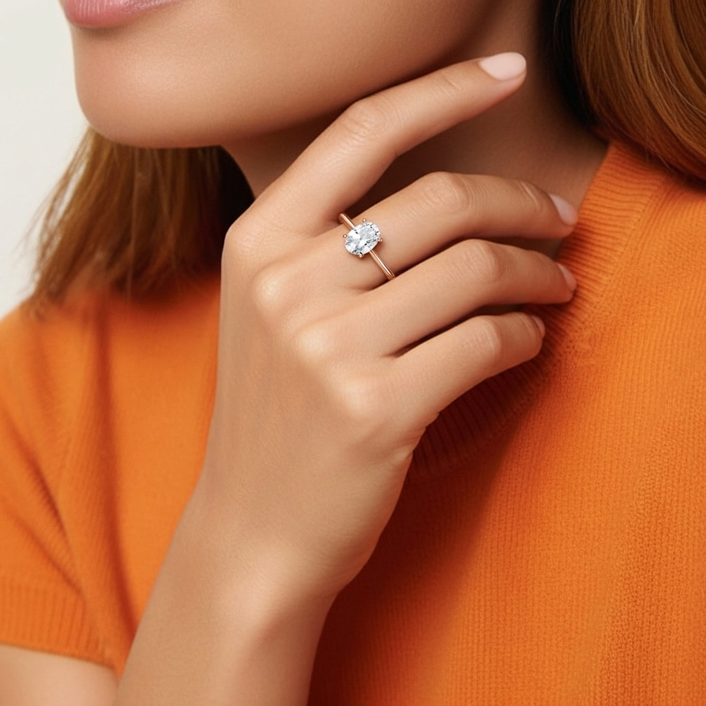 1.00ct Circonio cúbico Anillo de Compromiso Plata esterlina 925