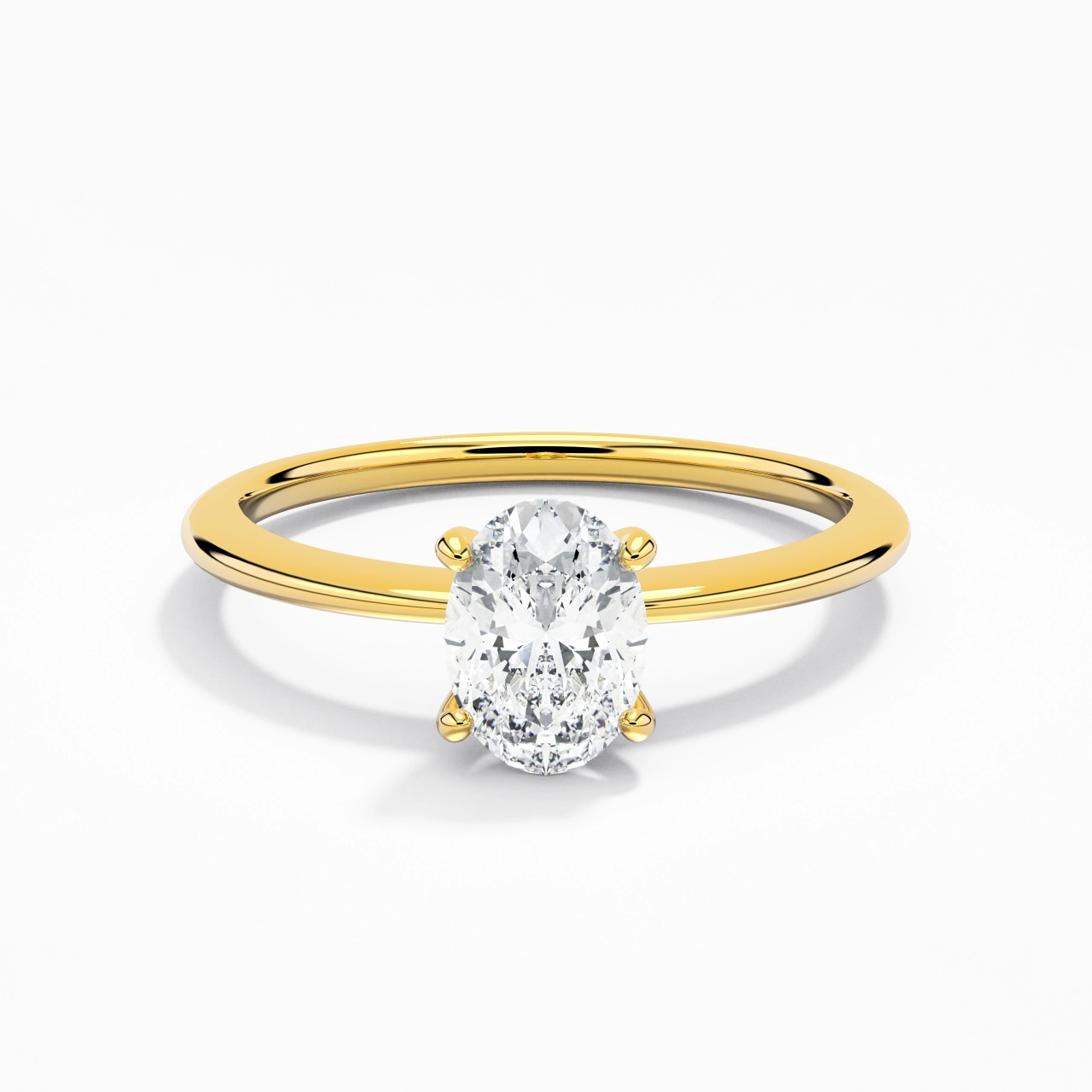 1.00ct Moissanite Engagement Ring 14K Gold