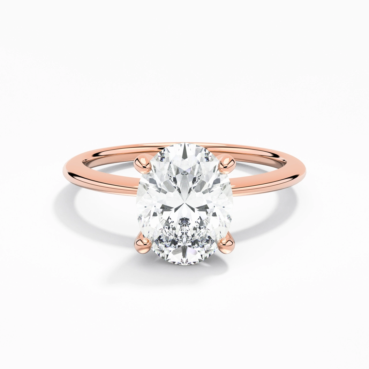 2.00ct Moissanite Engagement Ring 18K Rose Gold