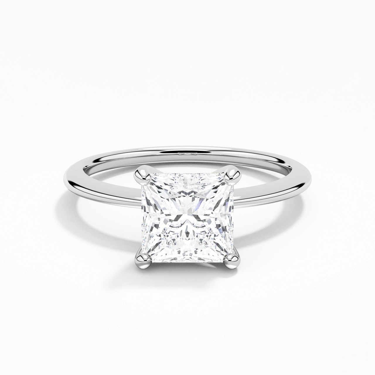 1.50ct Moissanite Engagement Ring 14K White Gold