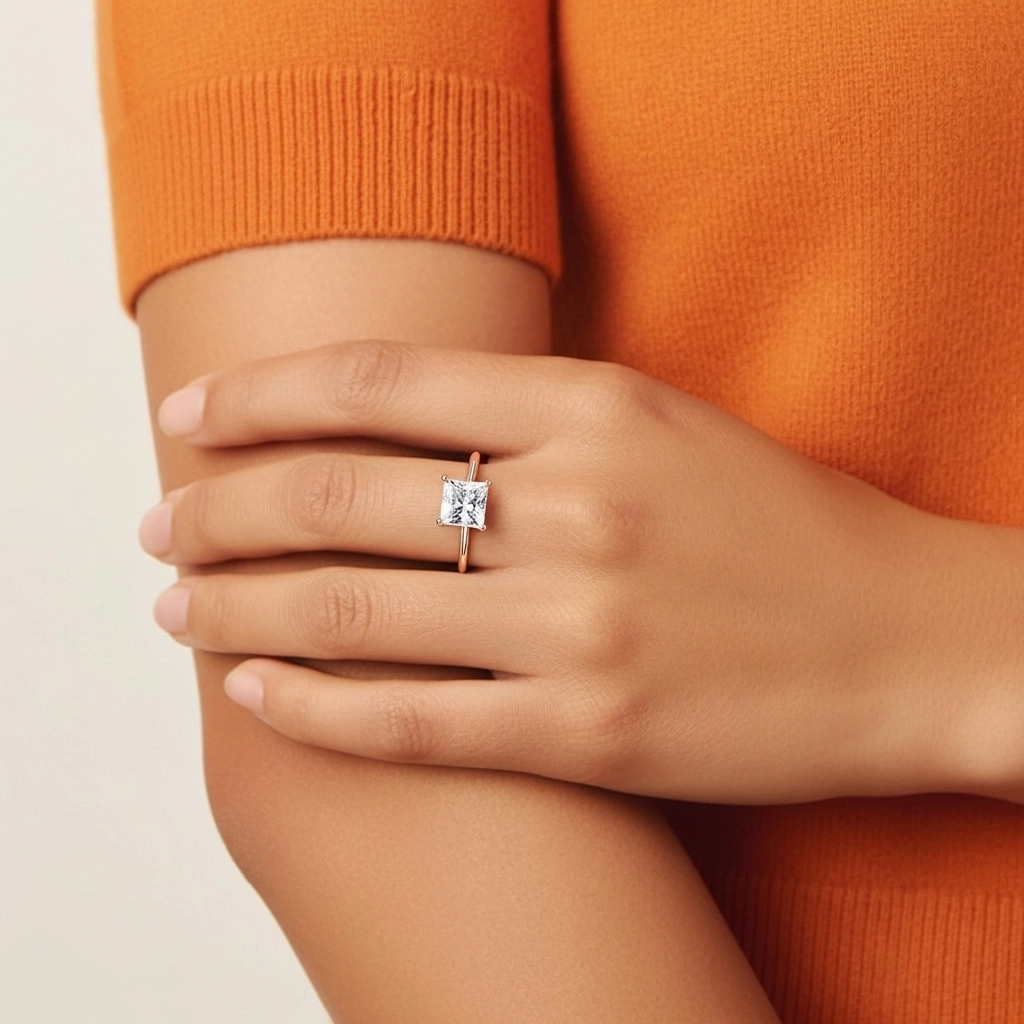 1.00ct Zircon cubique Bague de fiançailles Argent sterling 925