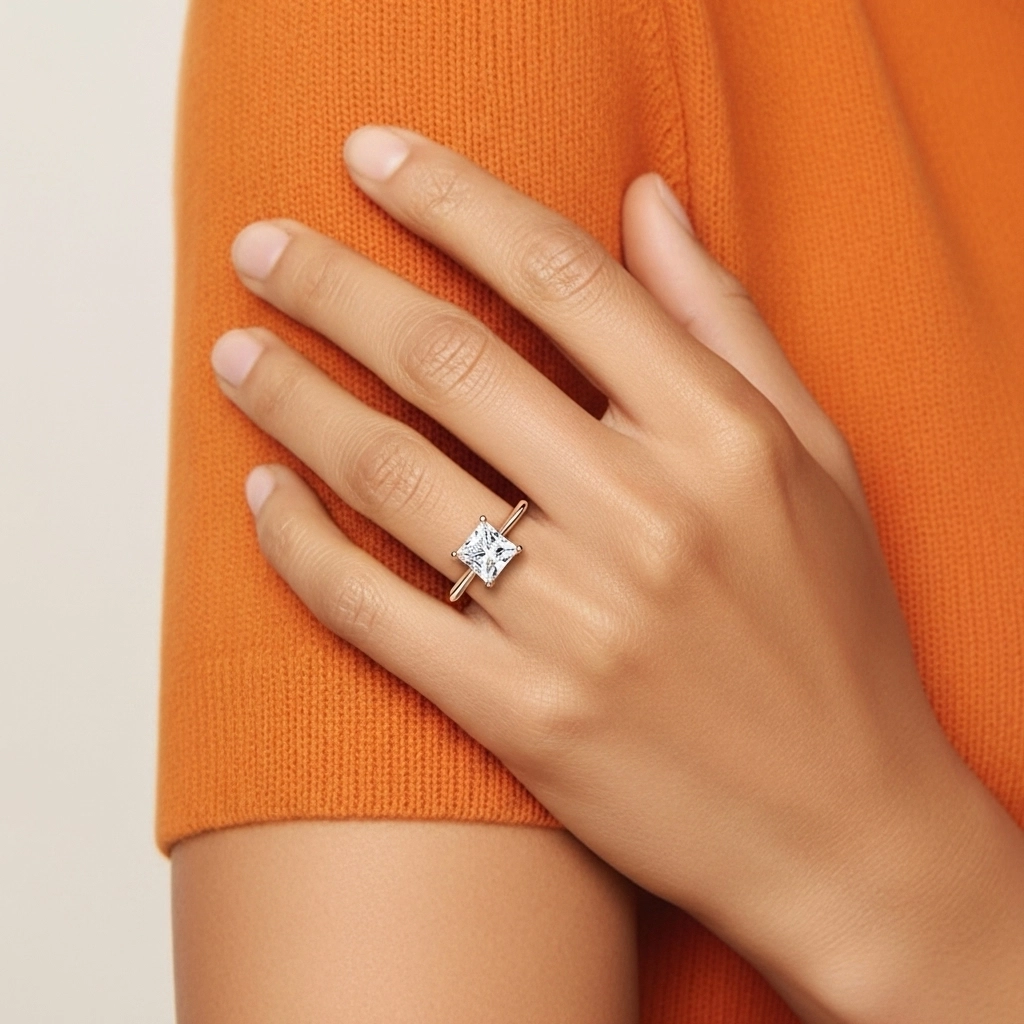 1.00ct Zircon cubique Bague de fiançailles Argent sterling 925