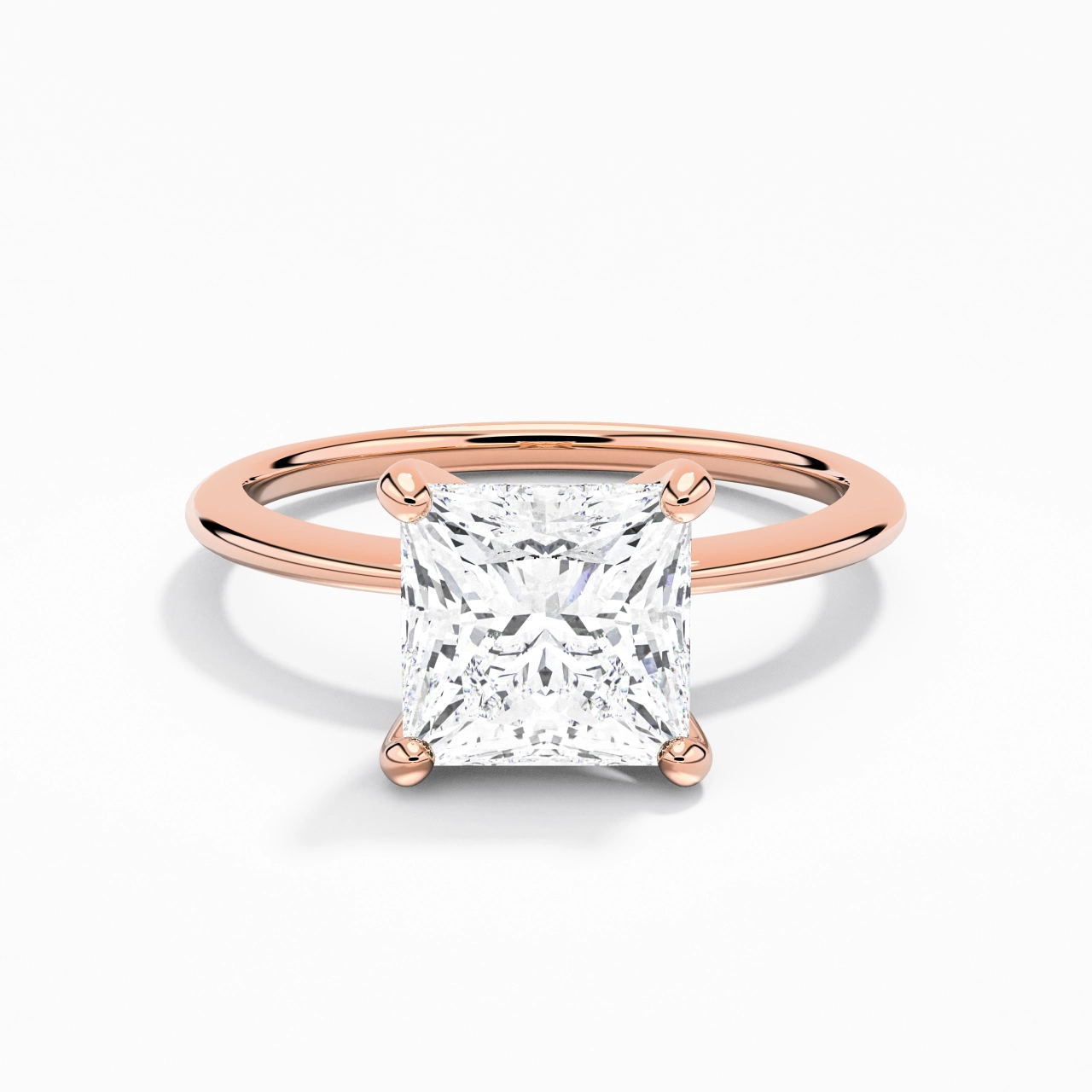 2.00ct Moissanite Engagement Ring 14K Rose Gold