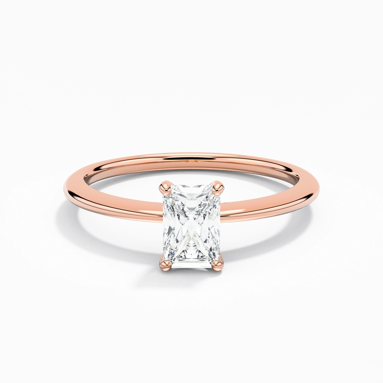 0.80ct Moissanite Engagement Ring 18K Rose Gold