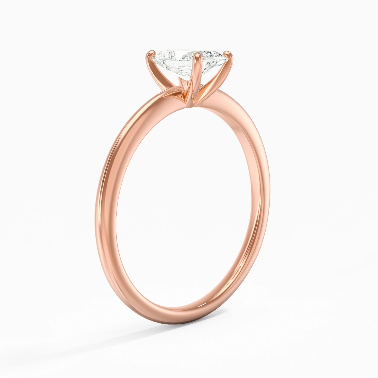 0.80ct Moissanite Engagement Ring 18K Rose Gold