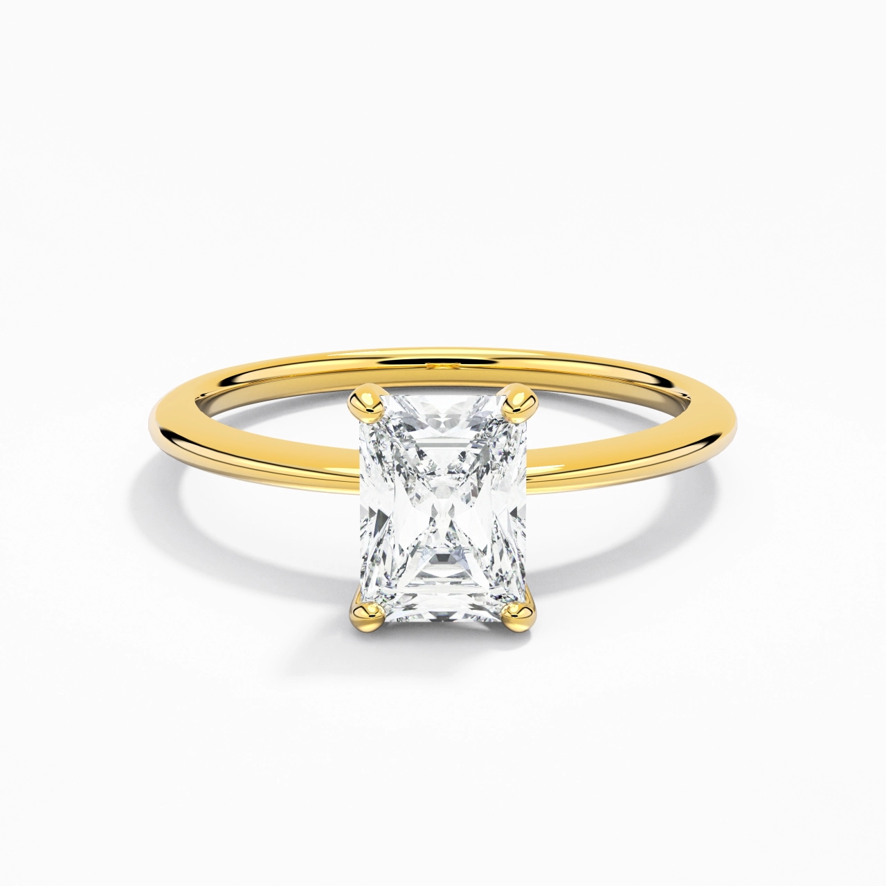 1.00ct Moissanite Engagement Ring 18K Gold