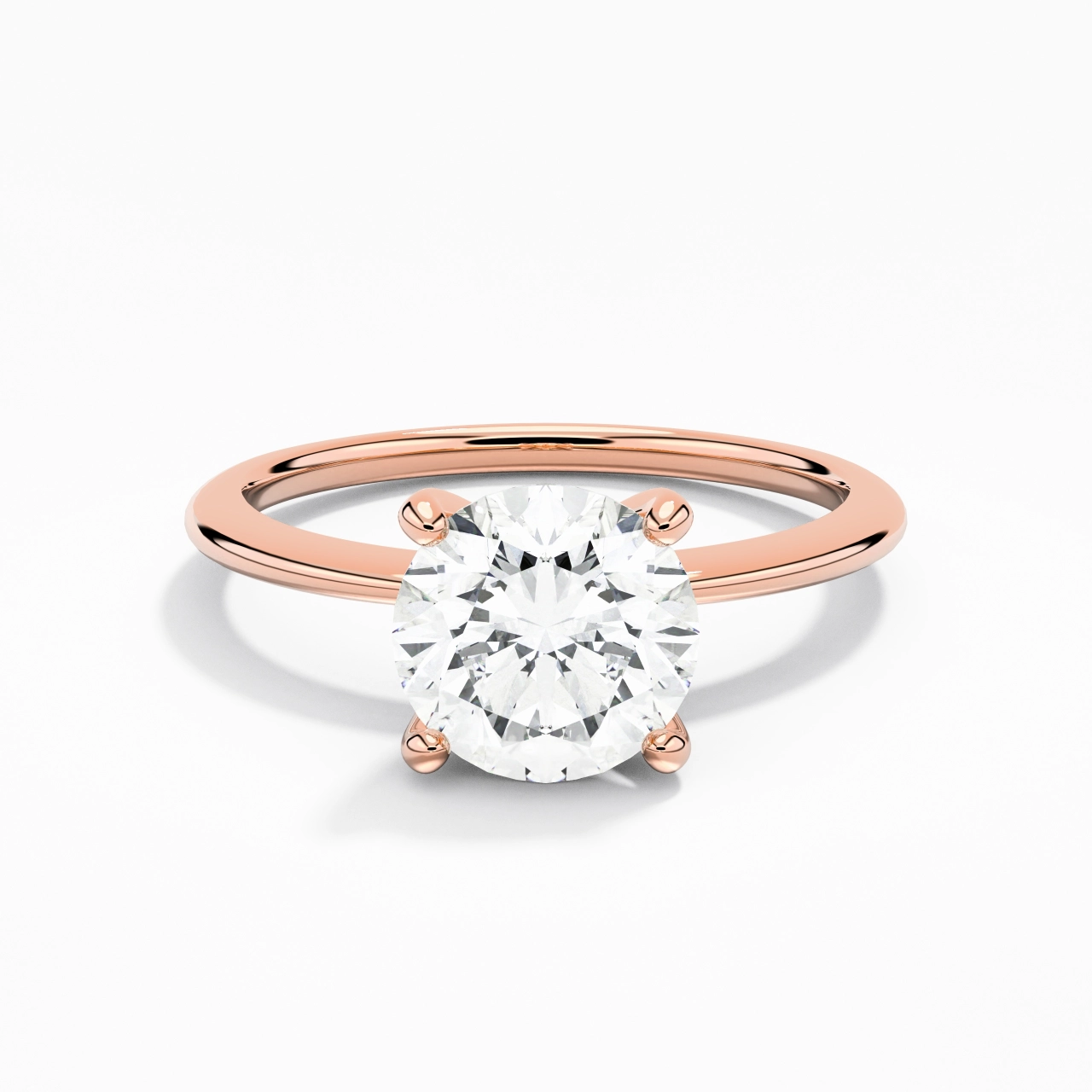 1.50ct Moissanite Engagement Ring 14K Rose Gold