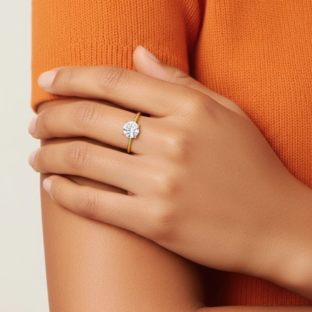 1.00ct Cubic Zirconia Engagement Ring 925 Sterling Silver