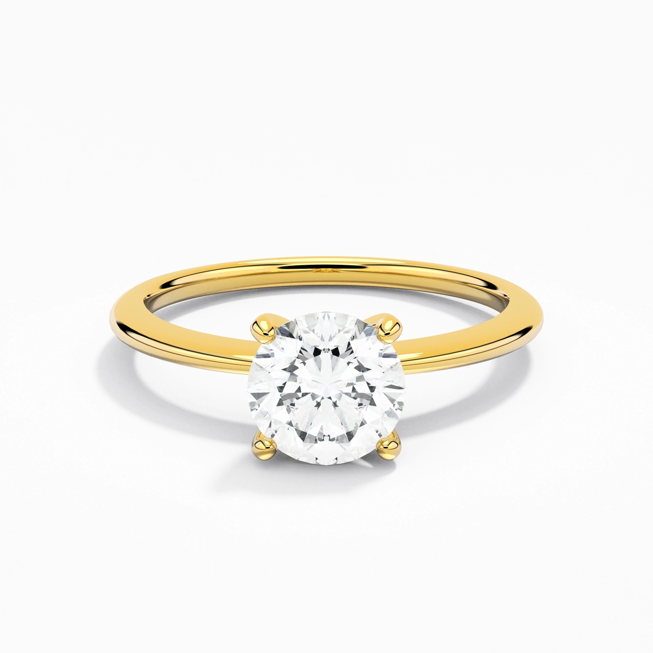 1.00ct Moissanite Engagement Ring 14K Gold