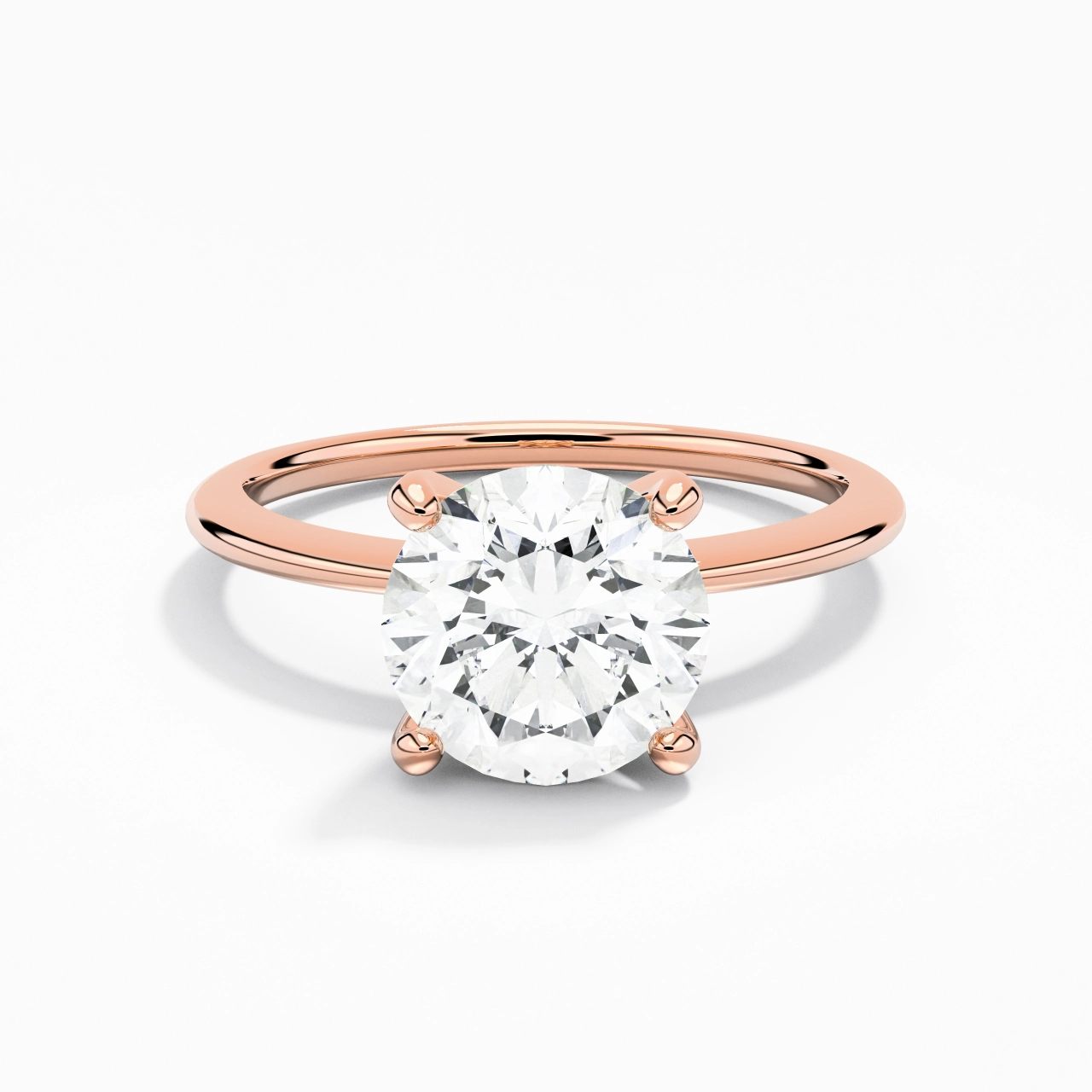 2.00ct Moissanite Engagement Ring 14K Rose Gold