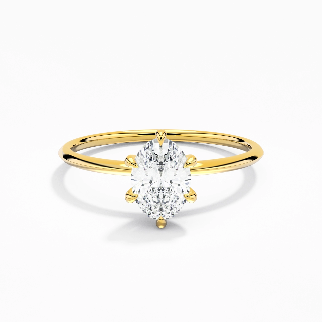 1.00ct Moissanite Engagement Ring 14K Gold