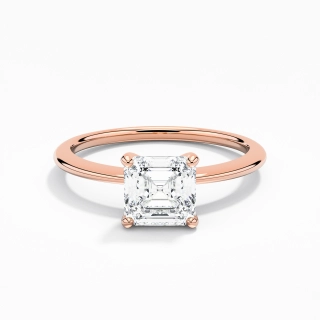 1.00ct Moissanite Engagement Ring 14K Rose Gold