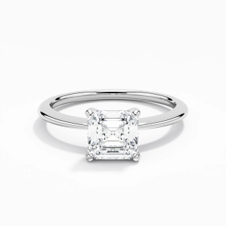 1.00ct Moissanite Engagement Ring 14K White Gold