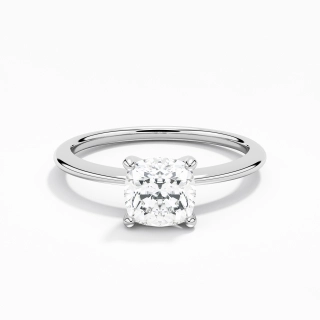 1.00ct Moissanite Engagement Ring 14K White Gold