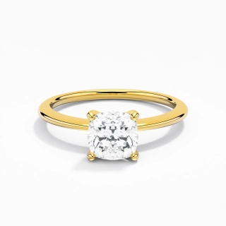 1.00ct Moissanite Engagement Ring 18K Gold