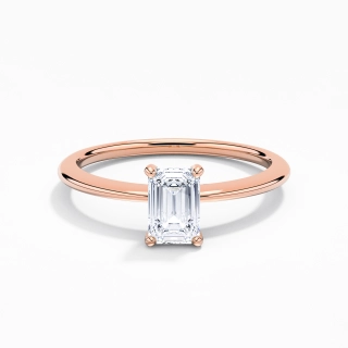 0.80ct Moissanite Engagement Ring 14K Rose Gold