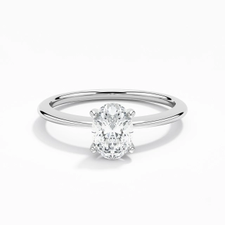 1.00ct Moissanite Engagement Ring 14K White Gold