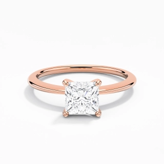 1.00ct Moissanite Engagement Ring 14K Rose Gold