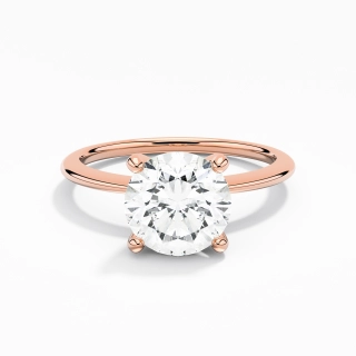 2.00ct Moissanite Engagement Ring 14K Rose Gold