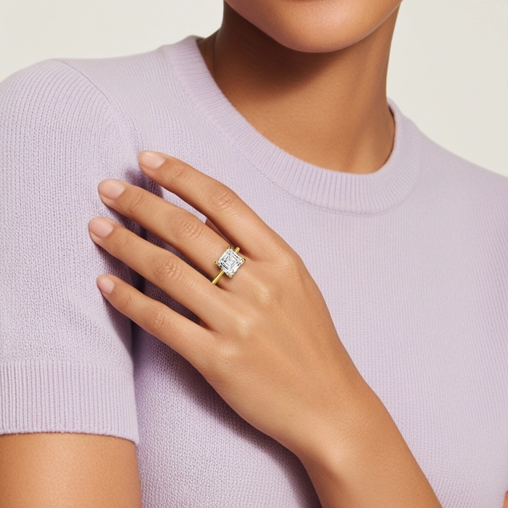 Or jaune 18 carats Plaqué Classique Bague de fiançailles