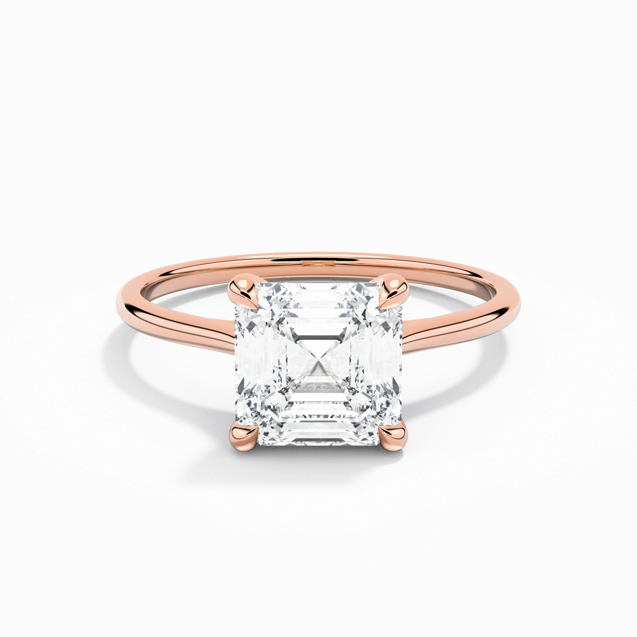 18K Rose Gold Plated Classic Engagement Ring