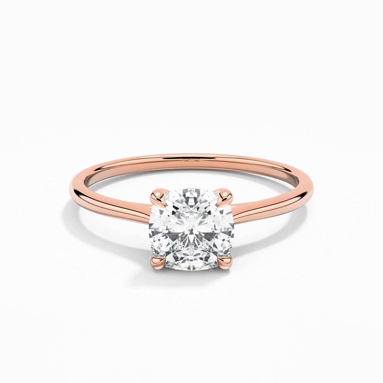 18K Rose Gold Plated Classic Engagement Ring