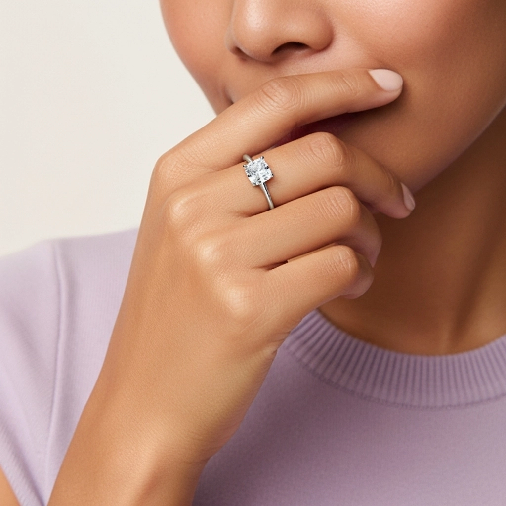 Plaqué Classique Bague de fiançailles