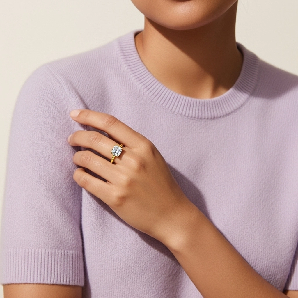 Plaqué Classique Bague de fiançailles