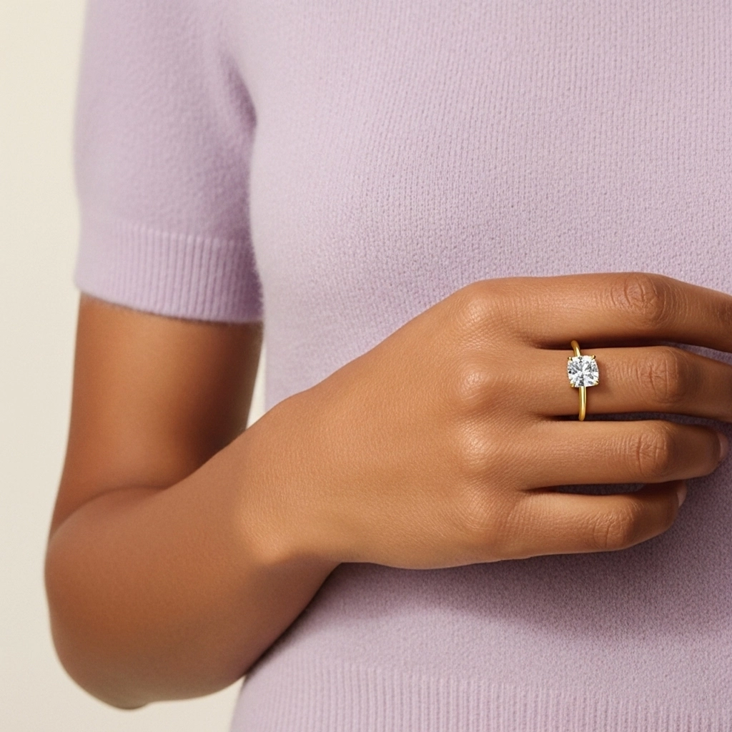 Plaqué Classique Bague de fiançailles