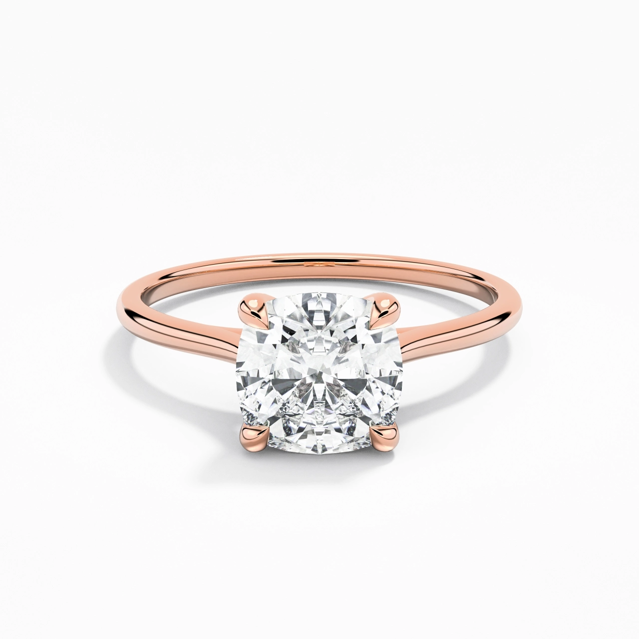 18K Rose Gold Plated Classic Engagement Ring