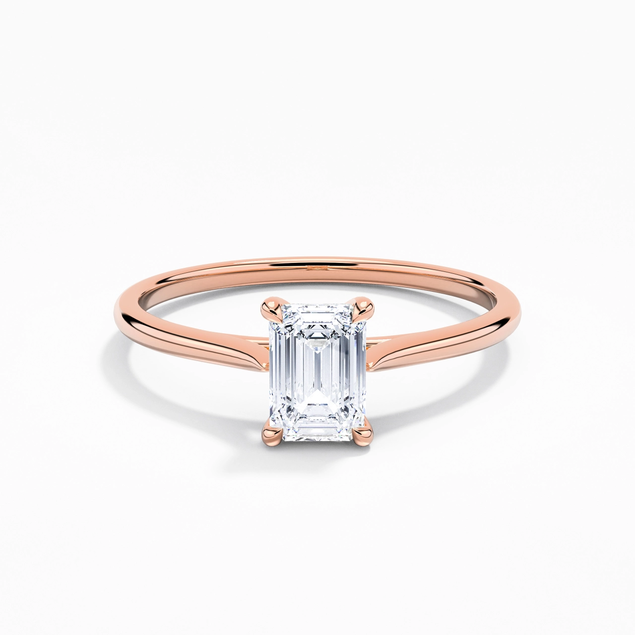 18K Rose Gold Plated Classic Engagement Ring