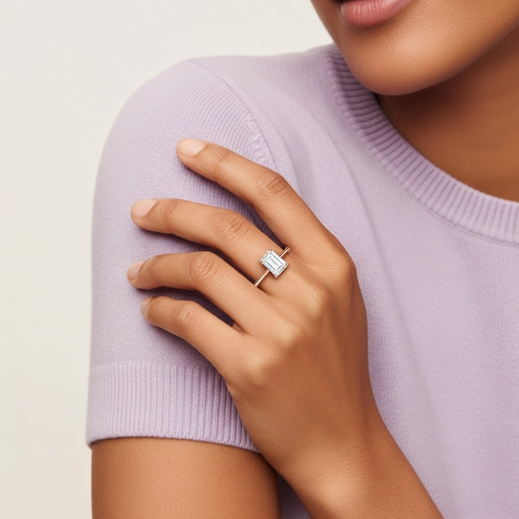 Or rose 18 carats Plaqué Classique Bague de fiançailles