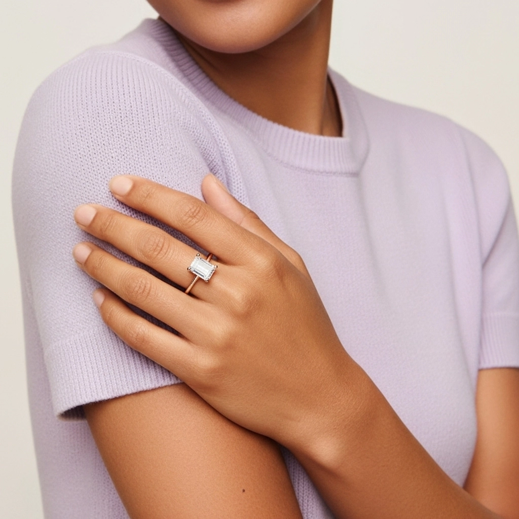 Or rose 18 carats Plaqué Classique Bague de fiançailles