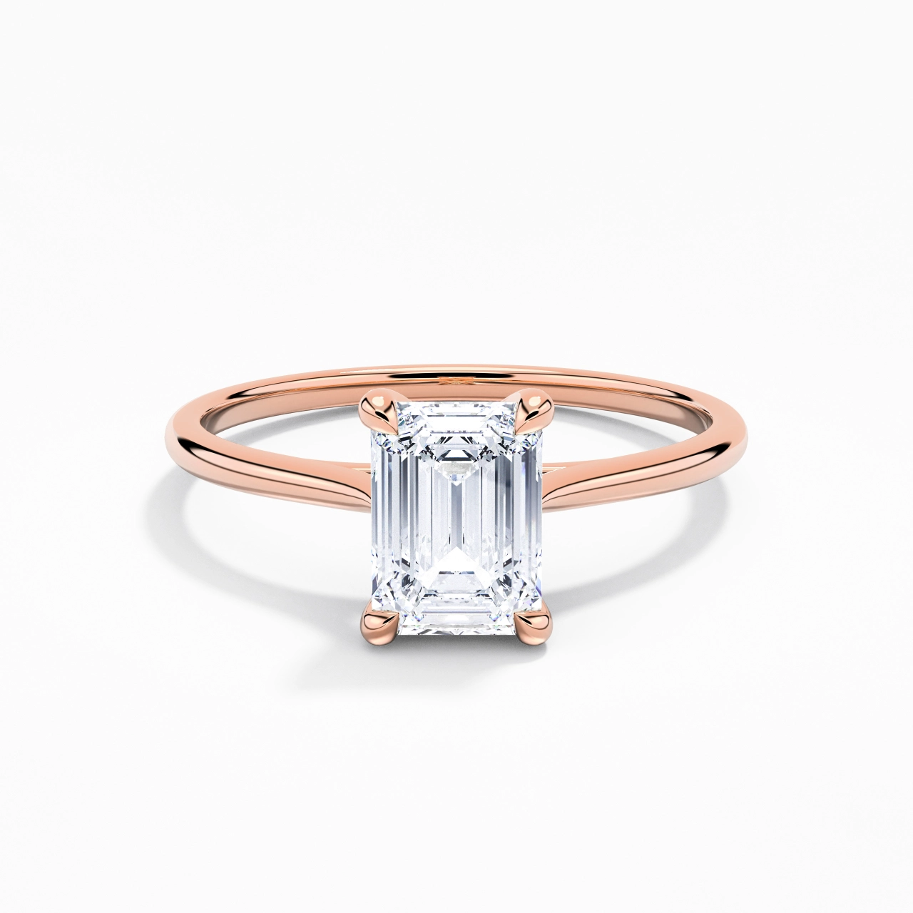 18K Rose Gold Plated Classic Engagement Ring