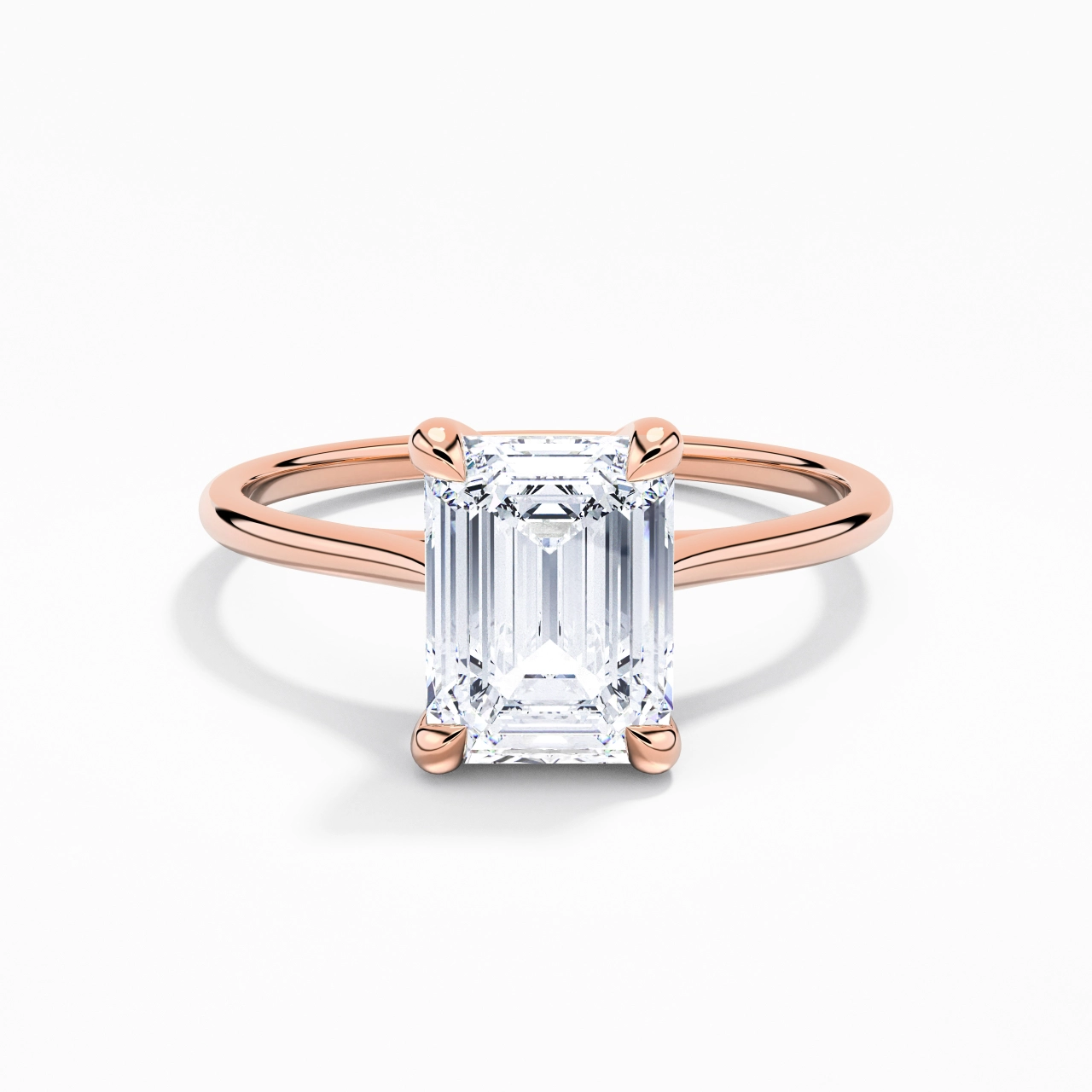 18K Rose Gold Plated Classic Engagement Ring