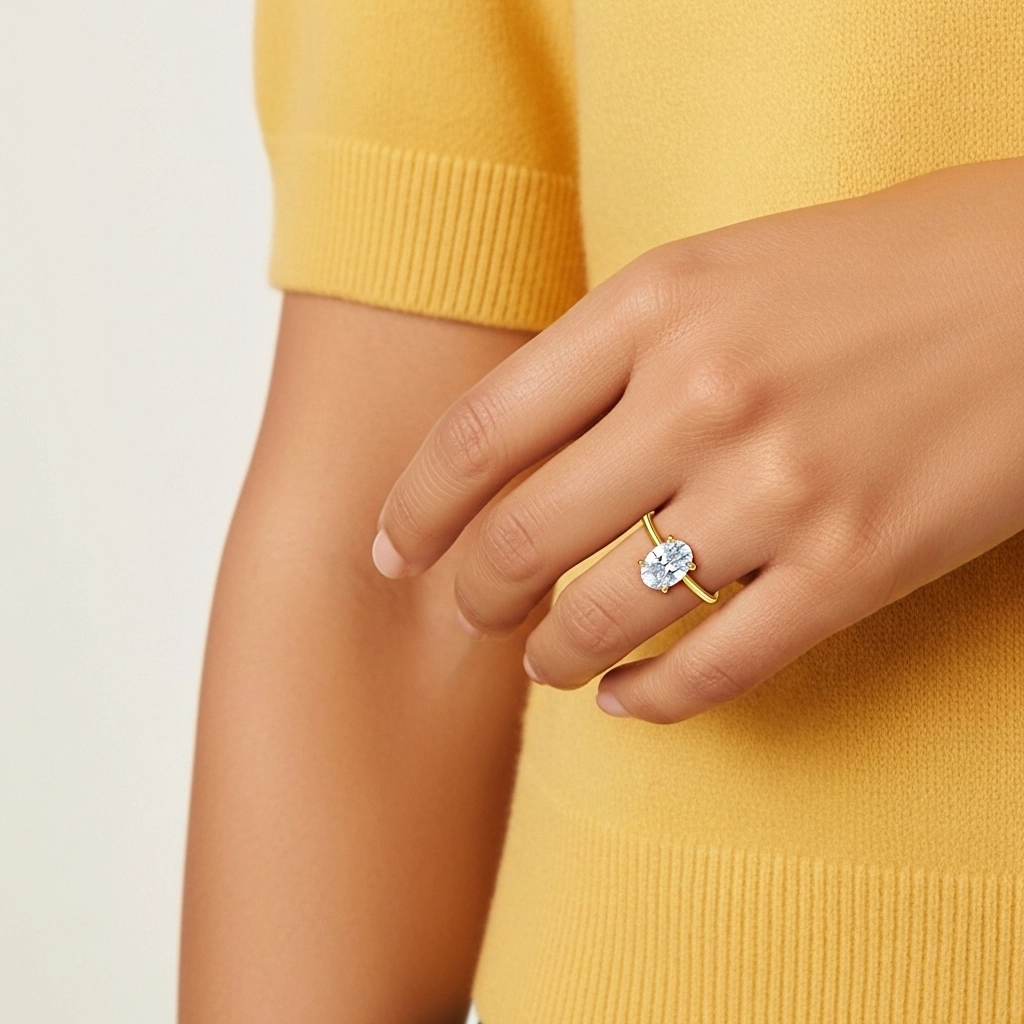 Plaqué Classique Bague de fiançailles