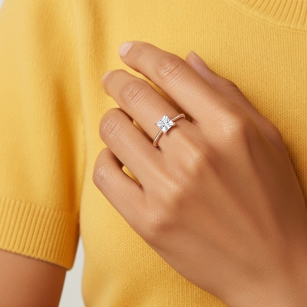 Plaqué Classique Bague de fiançailles