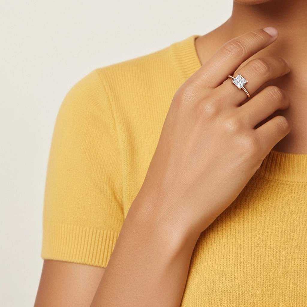 Plaqué Classique Bague de fiançailles