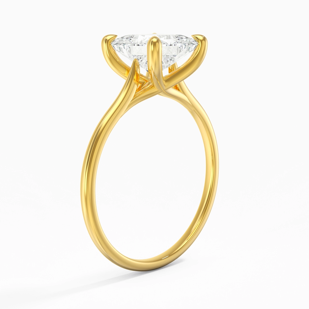 18K Yellow Gold Plated Classic Engagement Ring