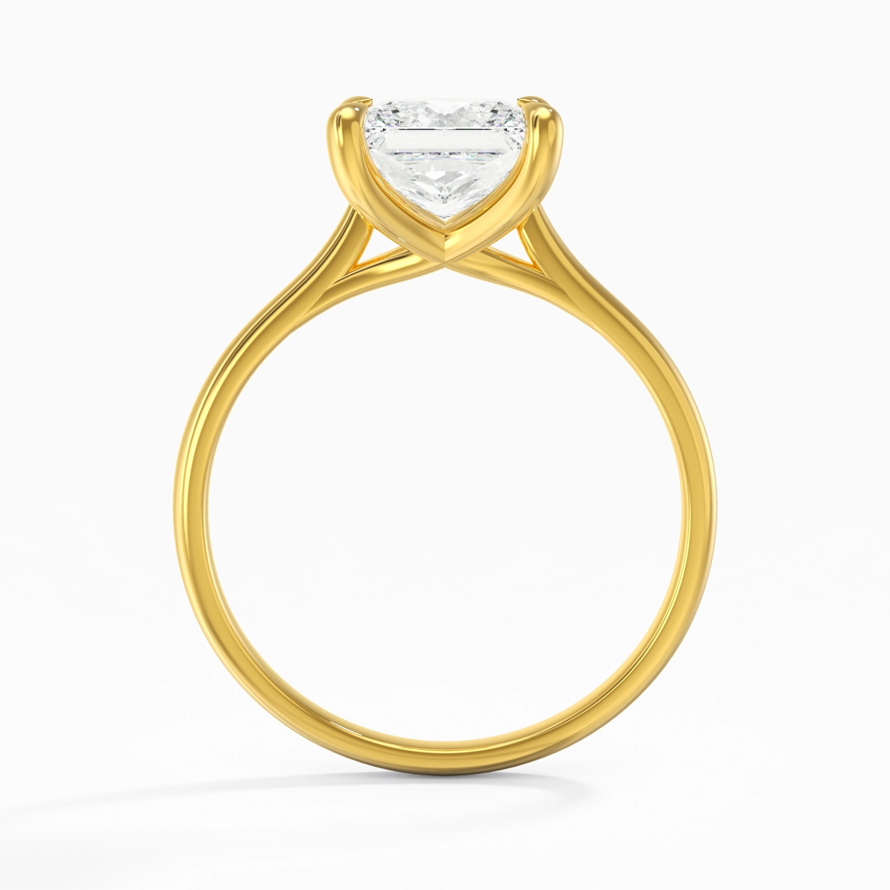 18K Yellow Gold Plated Classic Engagement Ring