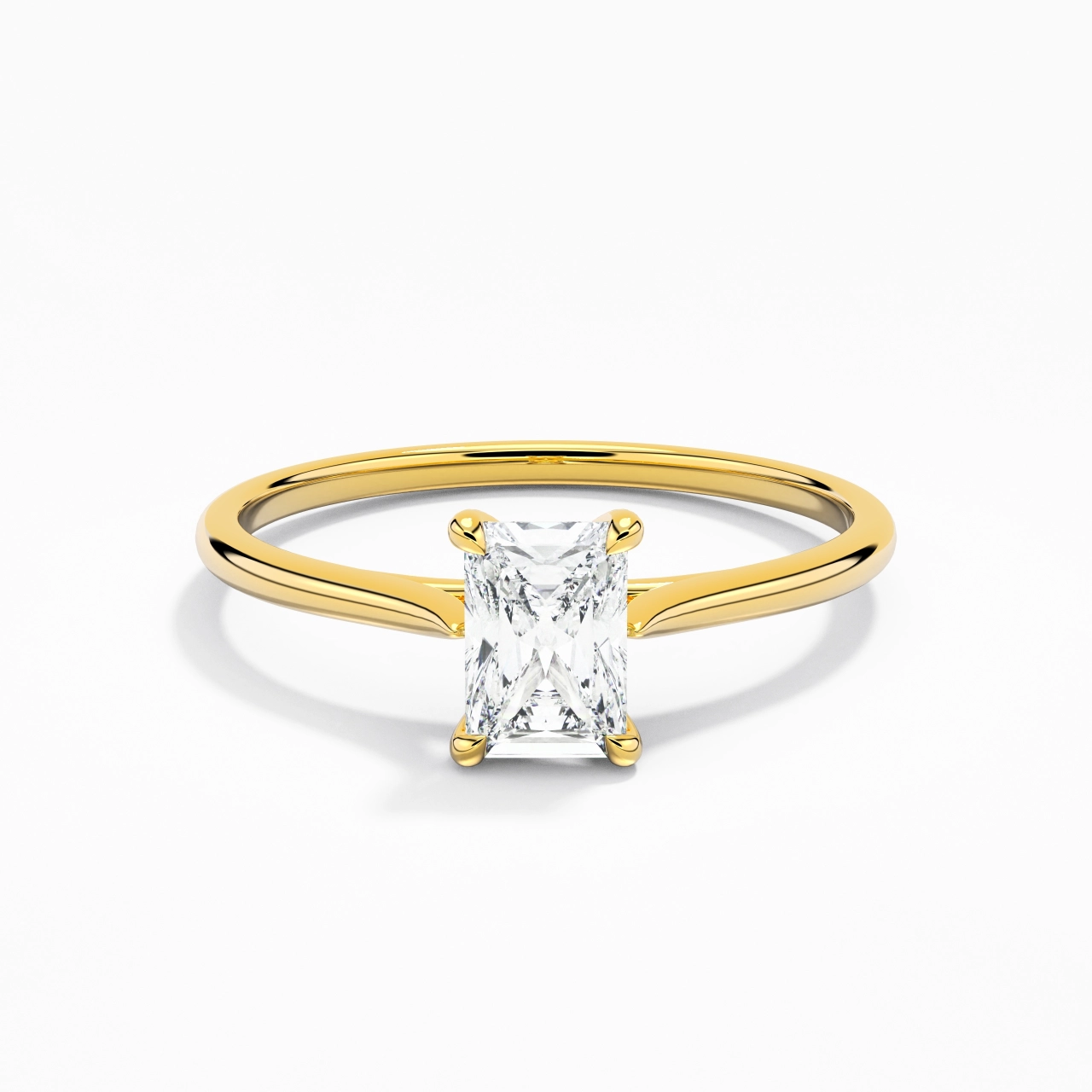 18K Yellow Gold Plated Classic Engagement Ring